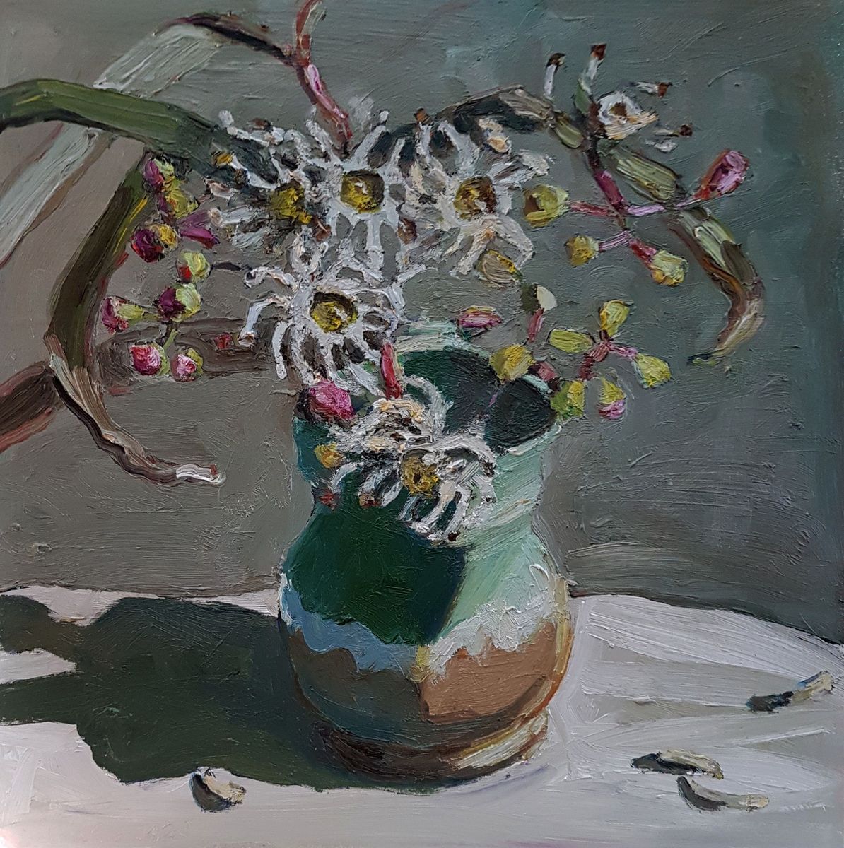 Jane Guthleben - Blossom And Leaves In 50's Jug