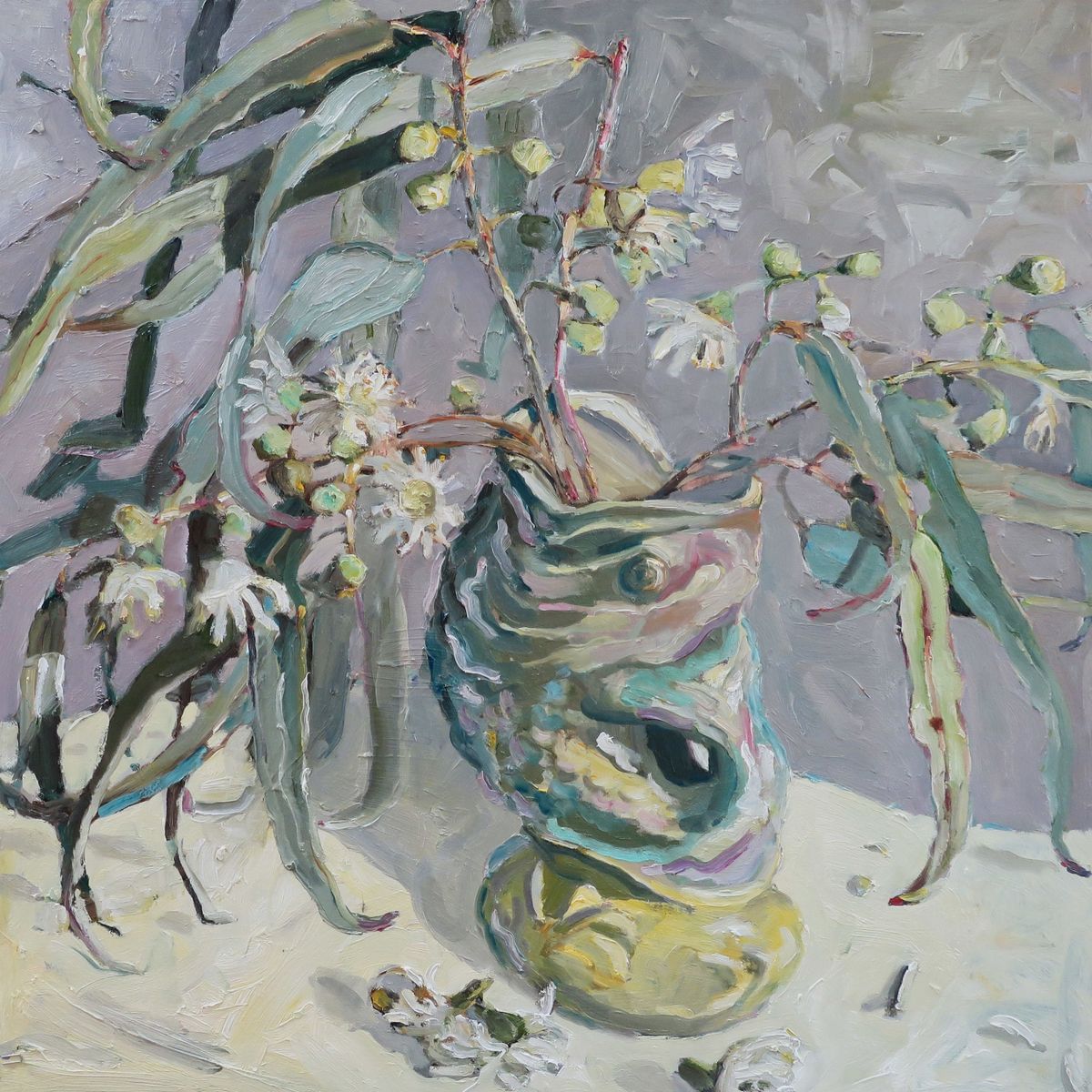 Jane Guthleben - Blossom In Lustre Fish Vase