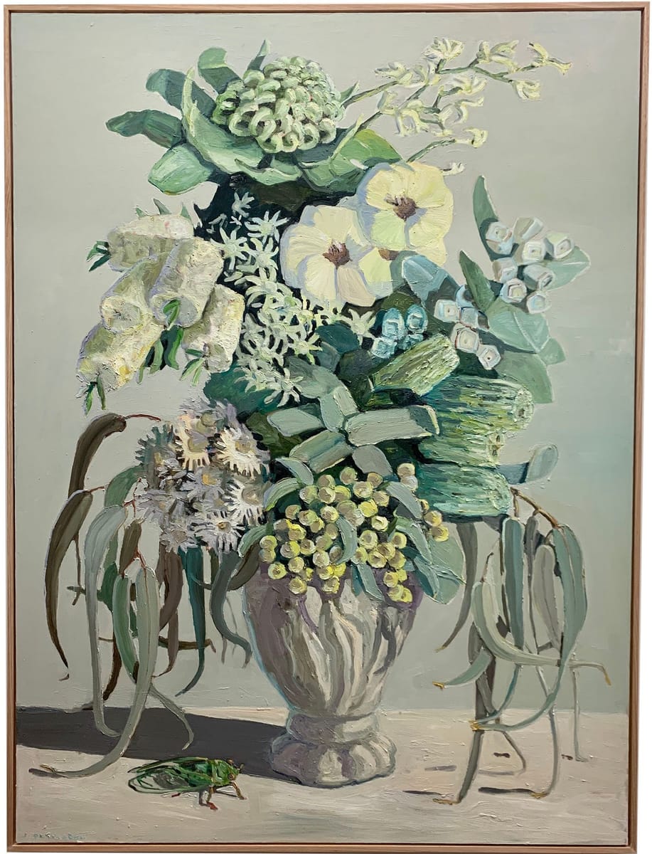 Jane Guthleben - White Arrangement With A Cicada