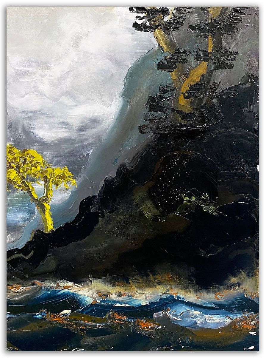 Paul Ryan - Landscape. Golden Tree and Orange Waves