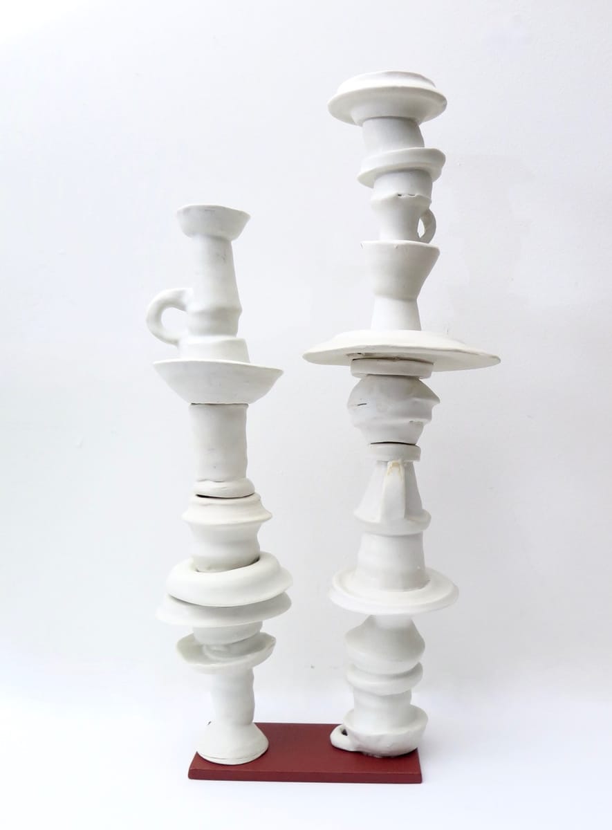 Ari Athans - AA Collapse 2 2025 ceramic stoneware slip magnesium matt glaze steel 65x21x15cm