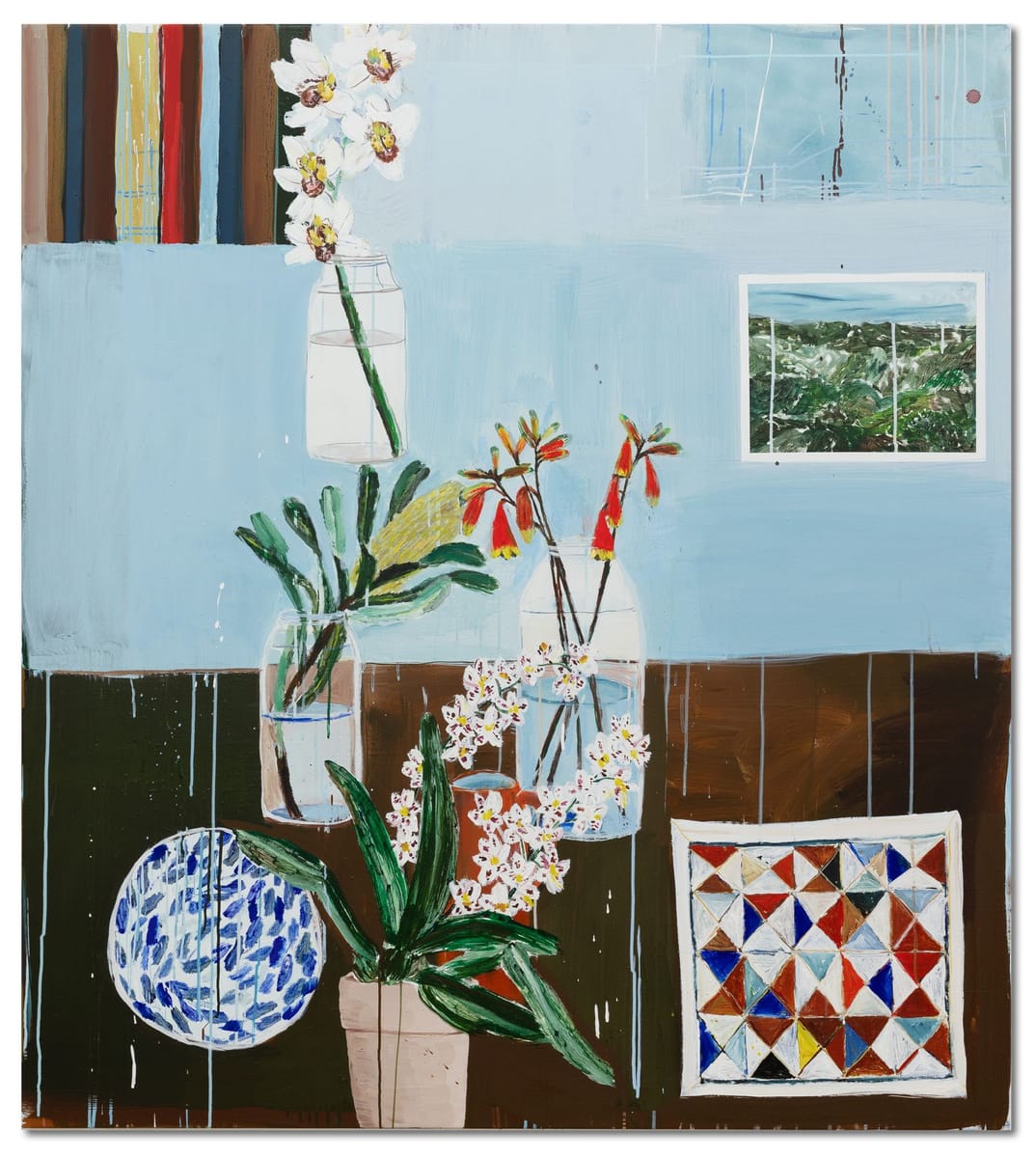 Sally Anderson - Bess bells GM orchid Broome St view Olleys cushion