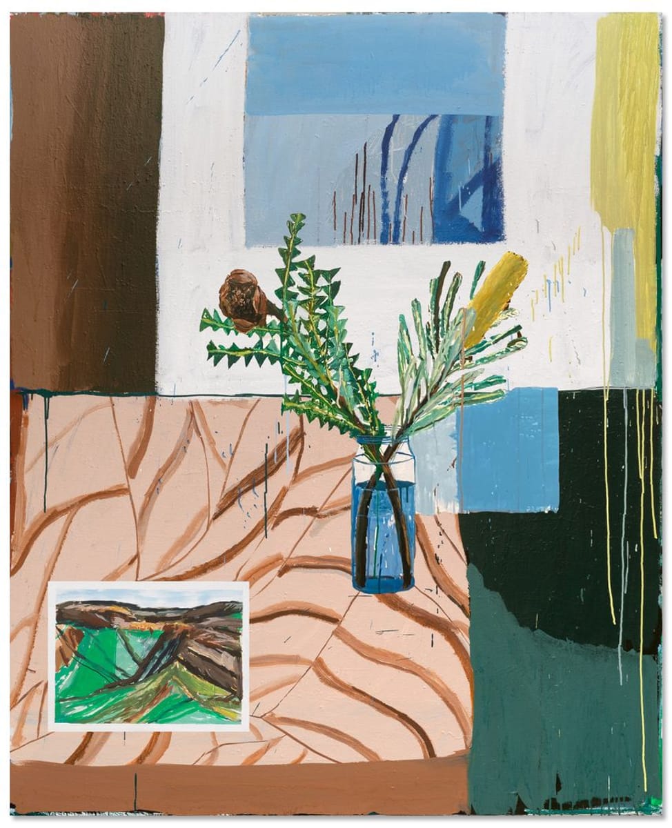 Sally Anderson - Placenta banksia, Bridal Veil Falls view, the sea in me, PB nude quilt tablecloth