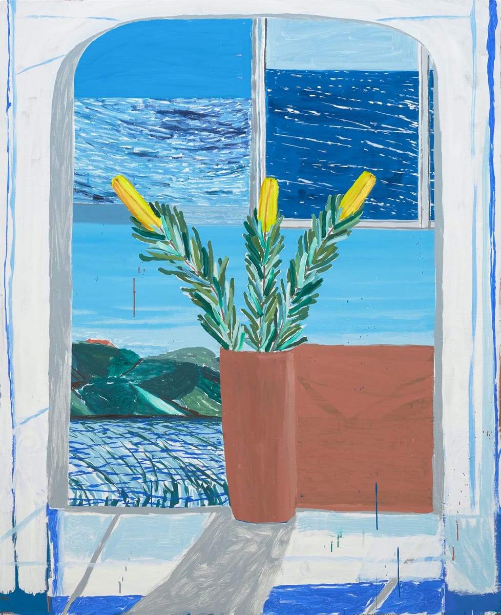 Three Seascapes with Wiriyagan Still Life and Terracotta by Sally Anderson