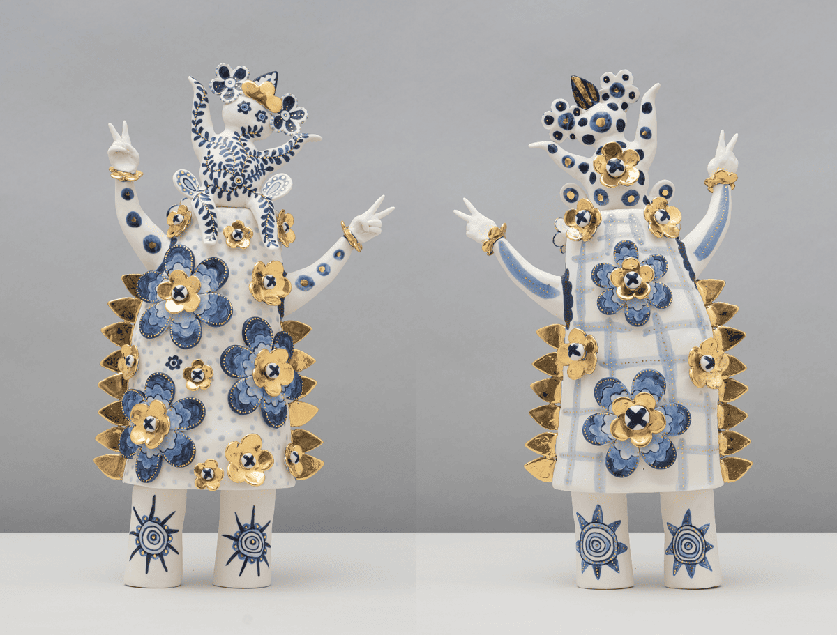 Vipoo Srivilasa - VS My Fabulous Self 2023 Porcelain With Cobalt Pigment Gold Lustre 37x22x12