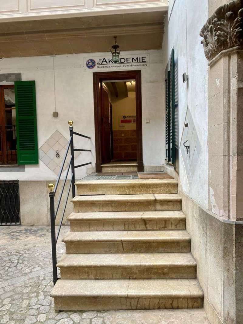 Entrance to a building possibly used for accommodation or language school.