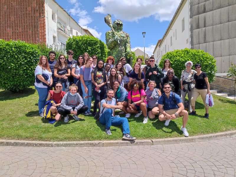 Group of students on a cultural language immersion trip abroad.