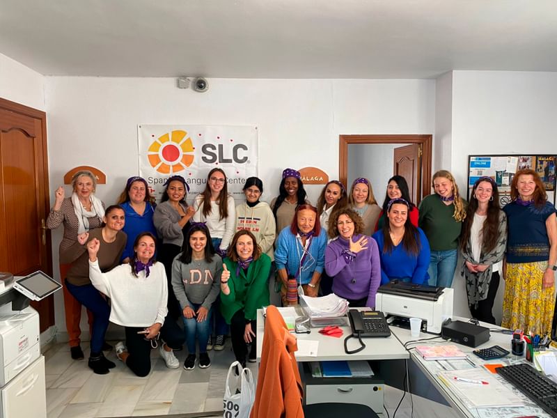 Students and teacher at Spanish Learning Centre language school in Spain.