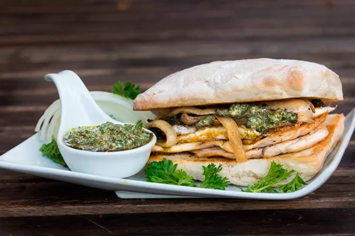 Chicken Kra Prow Sandwich