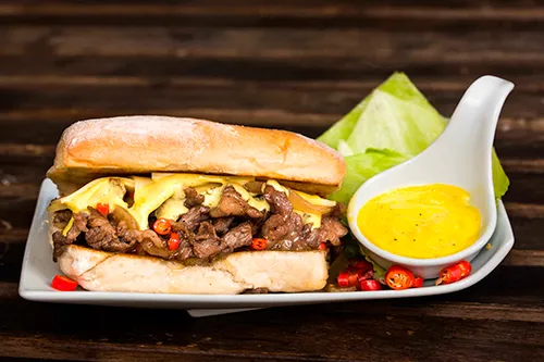 Beef Pad Phrik Sandwich