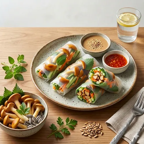 Morning Salad Rolls with Mushroom J