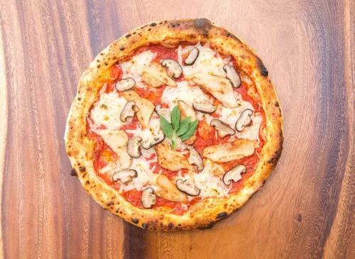 Vegan Chicken and Mushroom Pizza