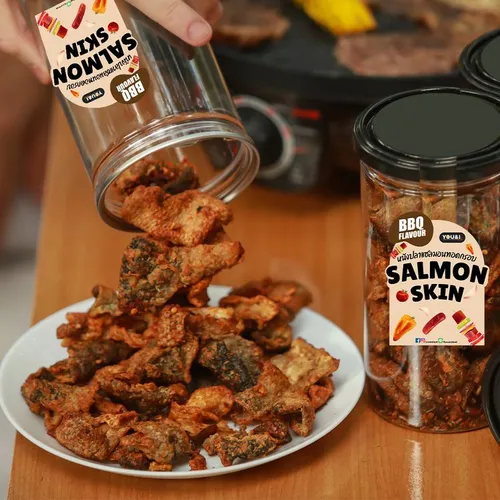 หนังปลาแซลมอนทอดกรอบ