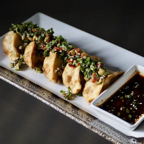 Fried Gyoza w/ Asian Salsa Verde 