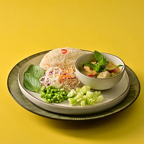 ข้าวแกงเขียวหวานเจ