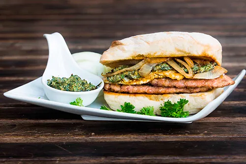 Italian Pork Sausage Kra Prow Sandwich