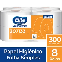 Papel Higiênico Classic 8 Rolos Folha Simples 300m