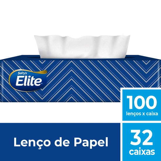 Lenço de Papel Elite Excellence Folha Dupla - 100 Folhas