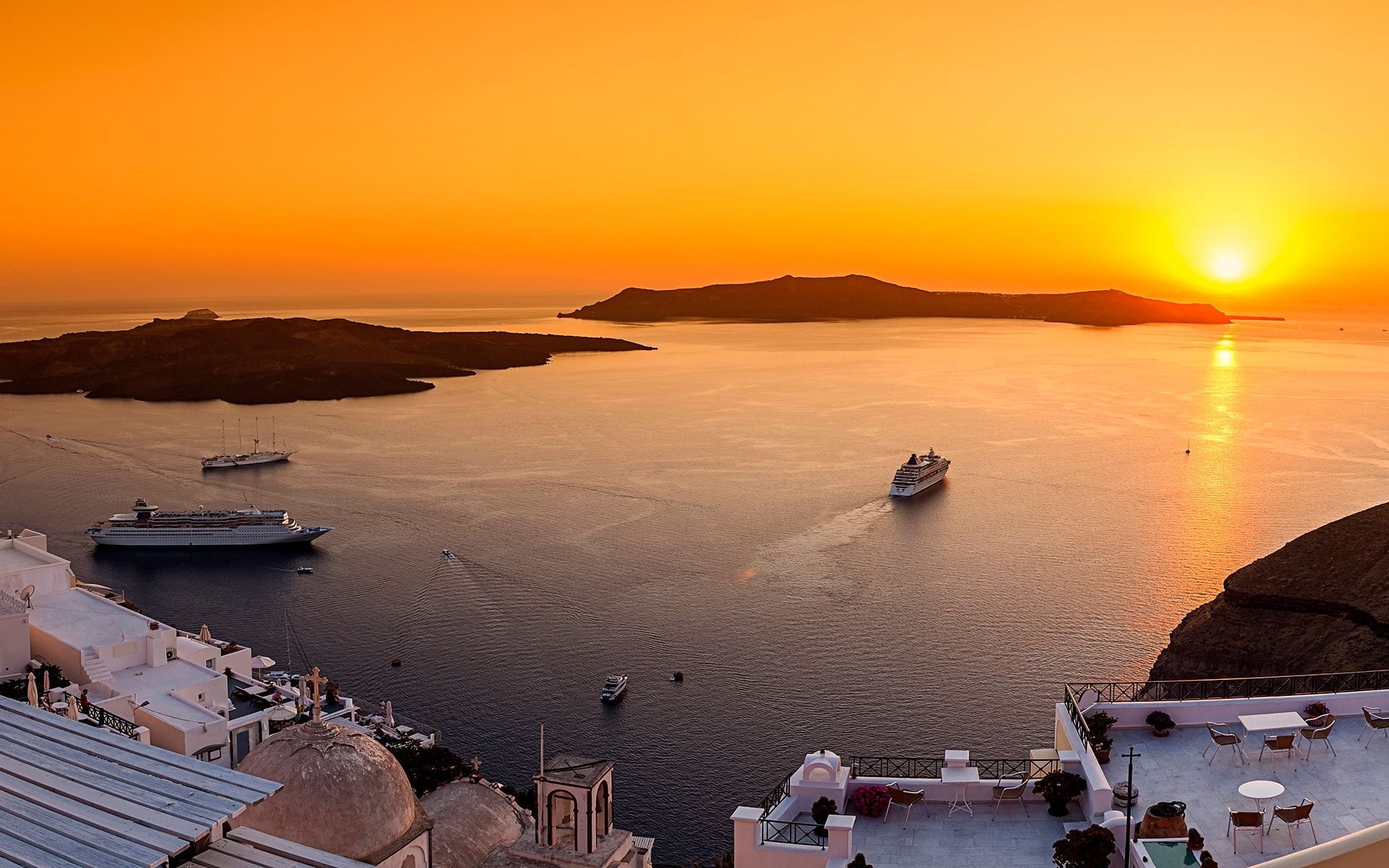 Puesta del sol en Santorini