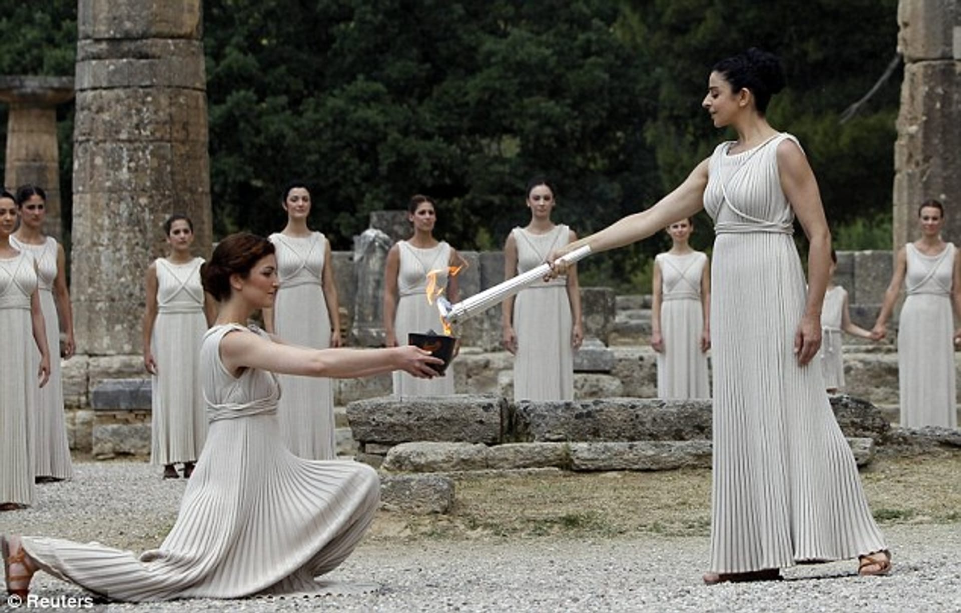 The lighting of the Olympic Flame in Olympia