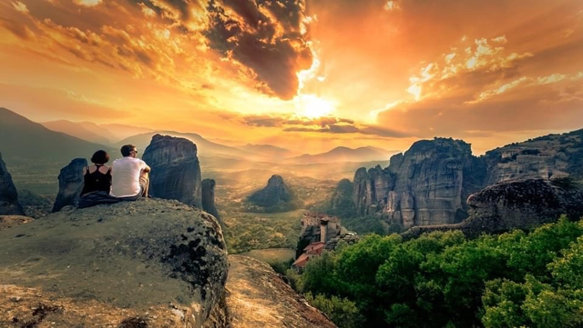 Atardecer en Meteora