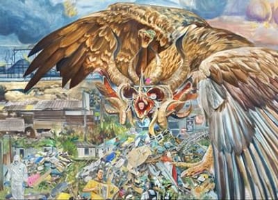 Agenda Alejandro Galvan Las Estrellas me iluminan al reves 2022 Watercolor pencil and ink on wood 180 x 244 cm Image by Gert Jan van Rooij 1