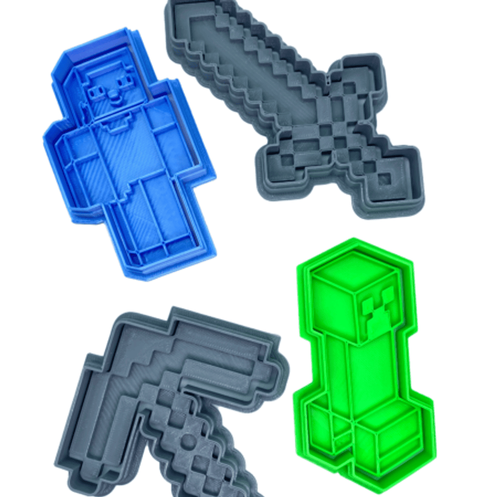Minecraft Cortadores Galletas Con Sello 10 Cm Set 4 Piezas