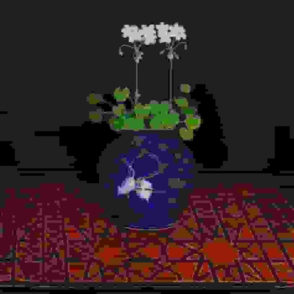 Placeholder for Gastenkamer Jorn van Leeuwen geraniums in vaas 60x60cm olieverf en bladgoud op berkenpaneel