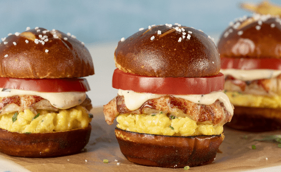 Three Bar Harbor Sliders on parchment paper