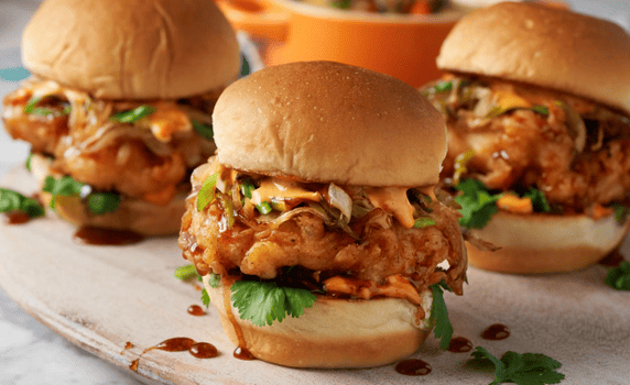 Little dipper sliders on a white plate