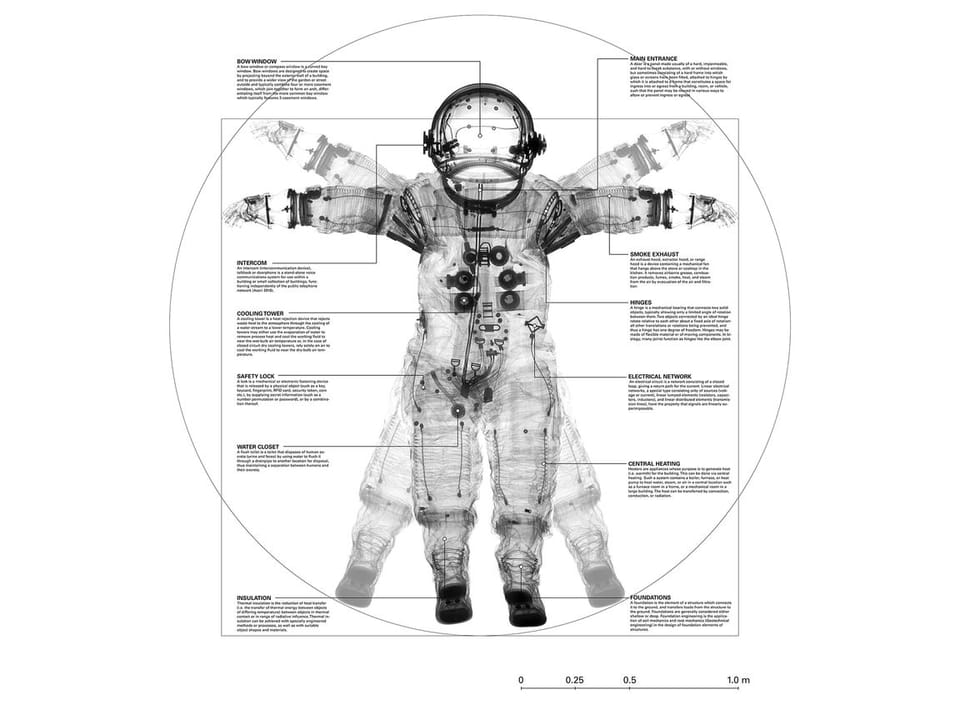 Uomo Vitruviano 2.0, space. Made in, 2018