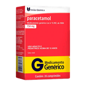 Paracetamol União Química 750mg 20 Comprimidos