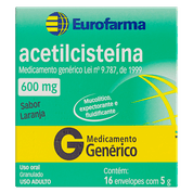 Acetilcisteína 600mg/g 16 envelopes