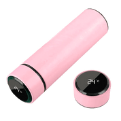 Garrafa Térmica com Termômetro Digital Rosa 500mL