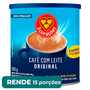 Café com Leite Solúvel 3 Corações Original 300g 