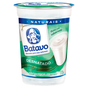 Iogurte Natural Batavo Desnatado 170g 