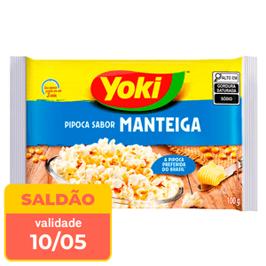 Pipoca de Microondas Yoki Manteiga 100g - data próx