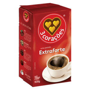 Café em Pó 3 Corações Extra Forte Vácuo 500g 