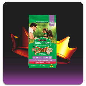 Ração Dog Chow Cães Filhotes Carne, Frango e Arroz 1kg