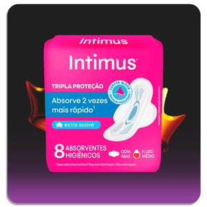 Absorvente Intimus Suave com abas 8un 