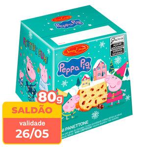 Mini Panettone Santa Edwiges Peppa Pig Gotas de Chocolate 80g - data próx