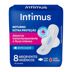 Absorvente Intimus Noturno Suave com abas 8un 