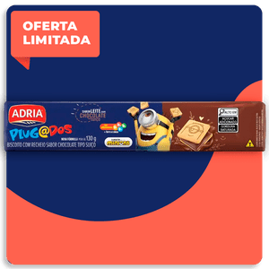 Biscoito Adria Plugados Leite Com Chocolate 130g