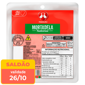 Mortadela Perdigão Fatiada 200g  - data próx