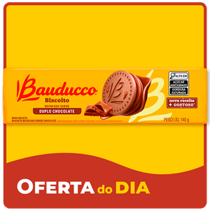 Biscoito Bauducco Recheado Duplo Chocolate 140g