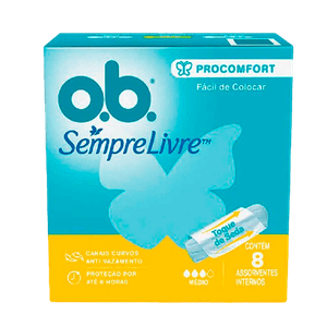 Absorvente Interno OB ProComfort Fluxo Médio 8un