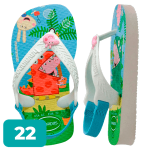 Chinelo Havaianas Baby Peppa Pig Branco 22