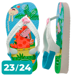 Chinelo Havaianas Baby Peppa Pig Branco 23/24