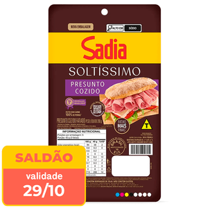 Presunto Cozido Sadia Soltissimo Fatiado 200g  - data próx