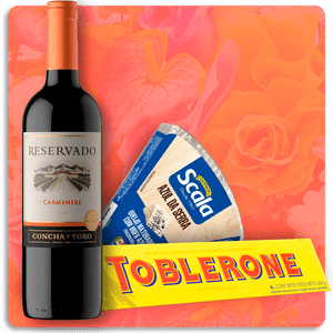 Vinho Concha Y Toro Carmenere + Toblerone 360g + Queijo Maturado Scala Azul da Serra